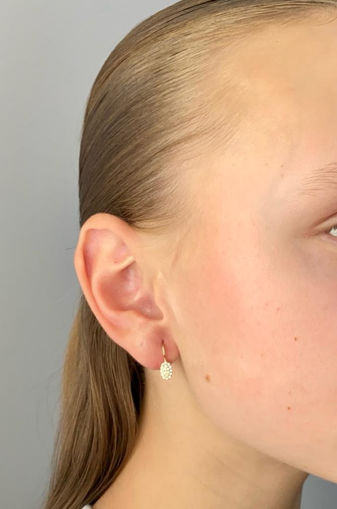 Zlaté náušnice oválky se zirkony 1,72g 