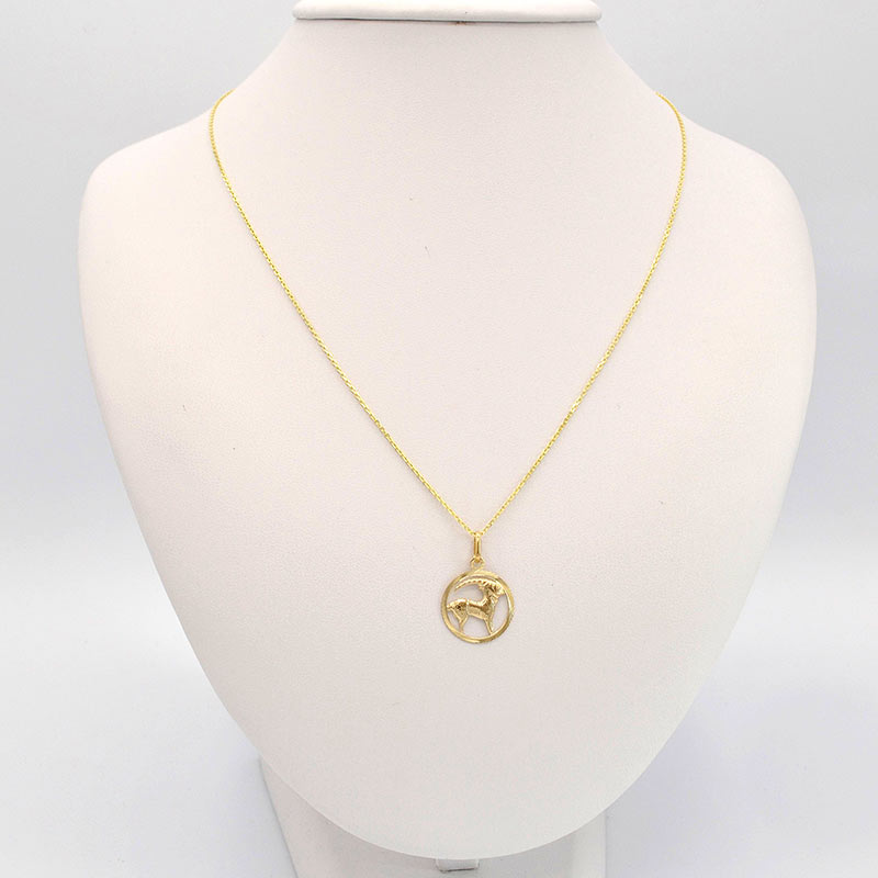 Zlatý přívěsek kozoroh v kruhu 0,70g