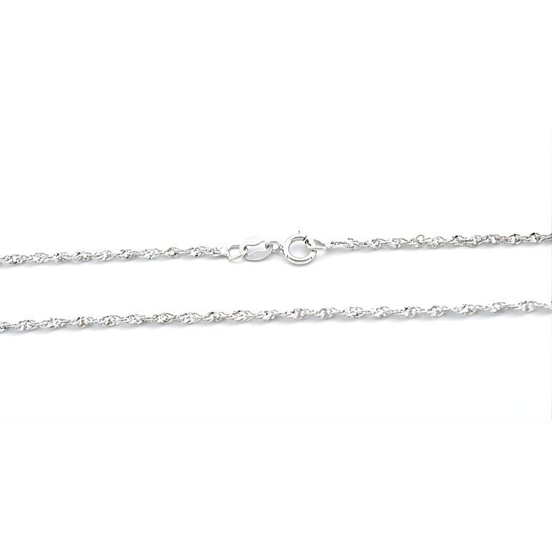 Řetízek z bílého zlata, jemný Singapore 1,50g 