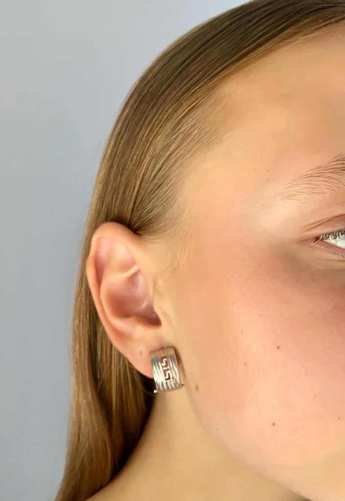 Náušnice z bílého zlata kruhy se zdobením 3,68g