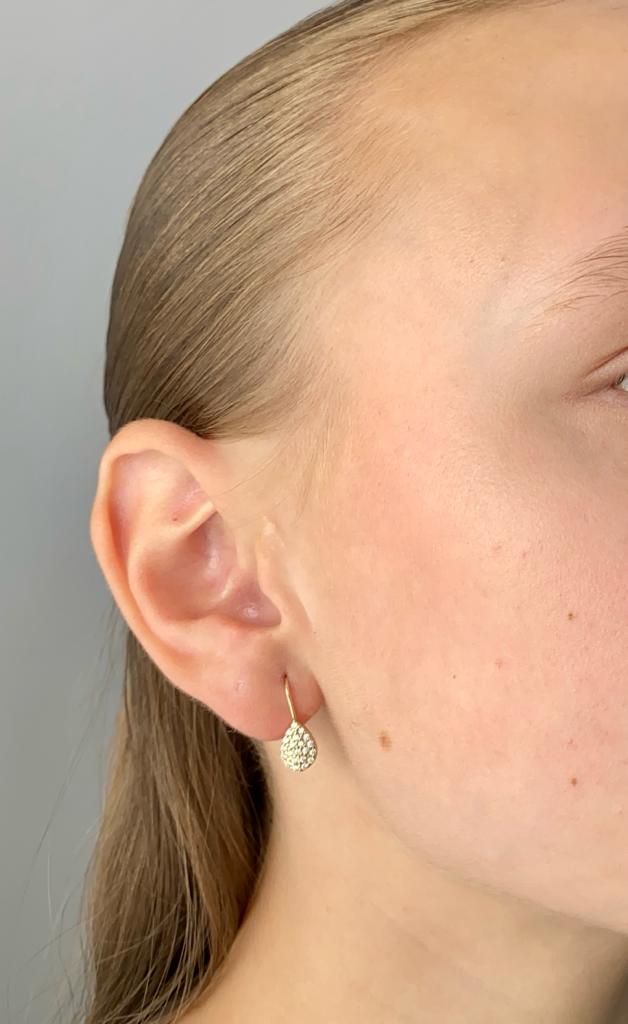 Zlaté náušnice kapky se zirkony 2,37g