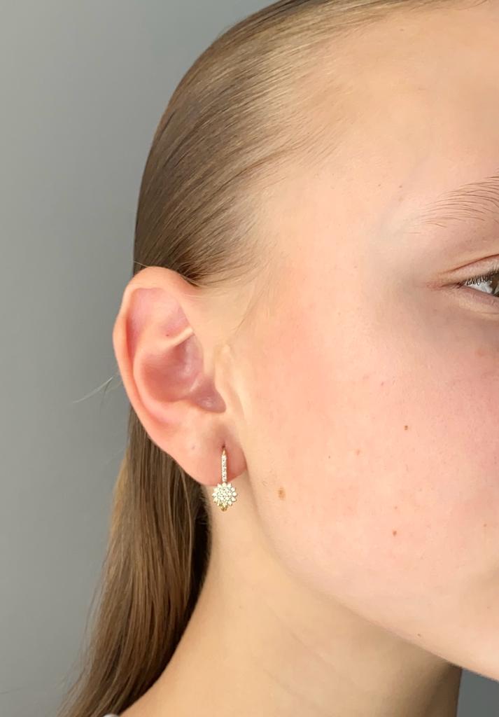 Zlaté náušnice kulaté se zirkony 2,50g