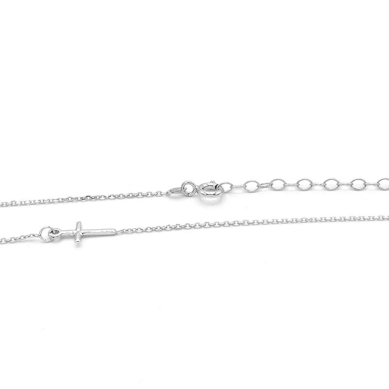 Řetízek z bílého zlata, s křížkem na boku 1,70g