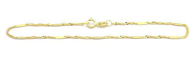 Zlatý náramek Singapore kroucený zdobený ploškami 0,75g