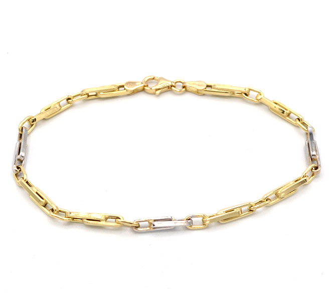 Zlatý náramek Anker zdobený dvě barvy zlata 2,87g 