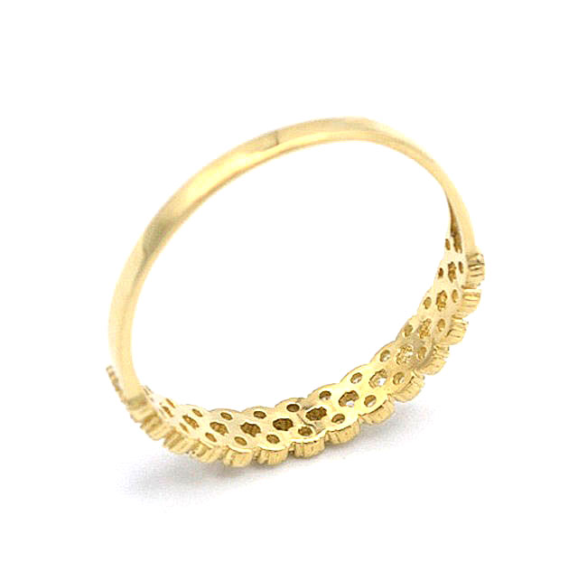 Zlatý prsten dva pruhy zirkonů 1,05g