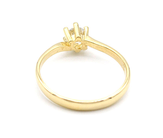 Zlatý zásnubní prsten se vsazeným zirkonem 1,90g