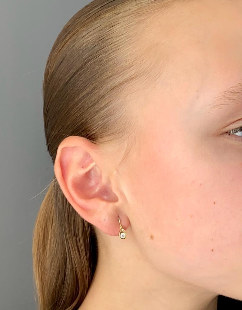 Zlaté dětské náušnice kapky se zirkony 1,14g