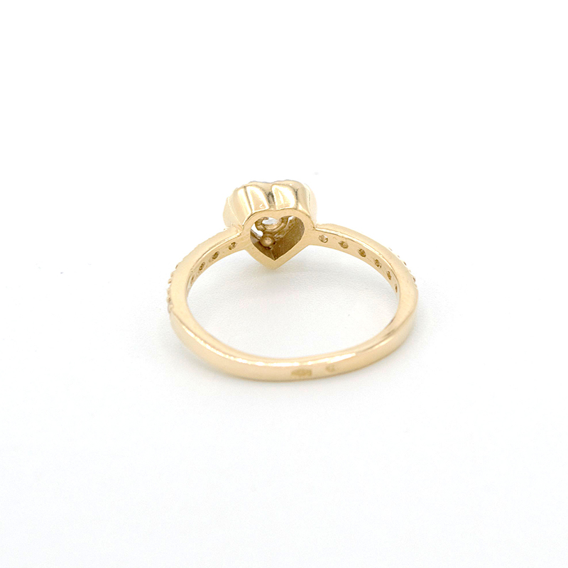 Zlatý prsten srdce se zirkony 2,75g