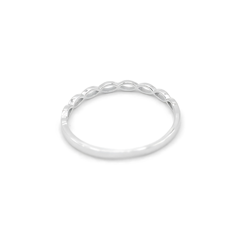 Prsten z bílého zlata, kroužek zdobený propletením 1,13g
