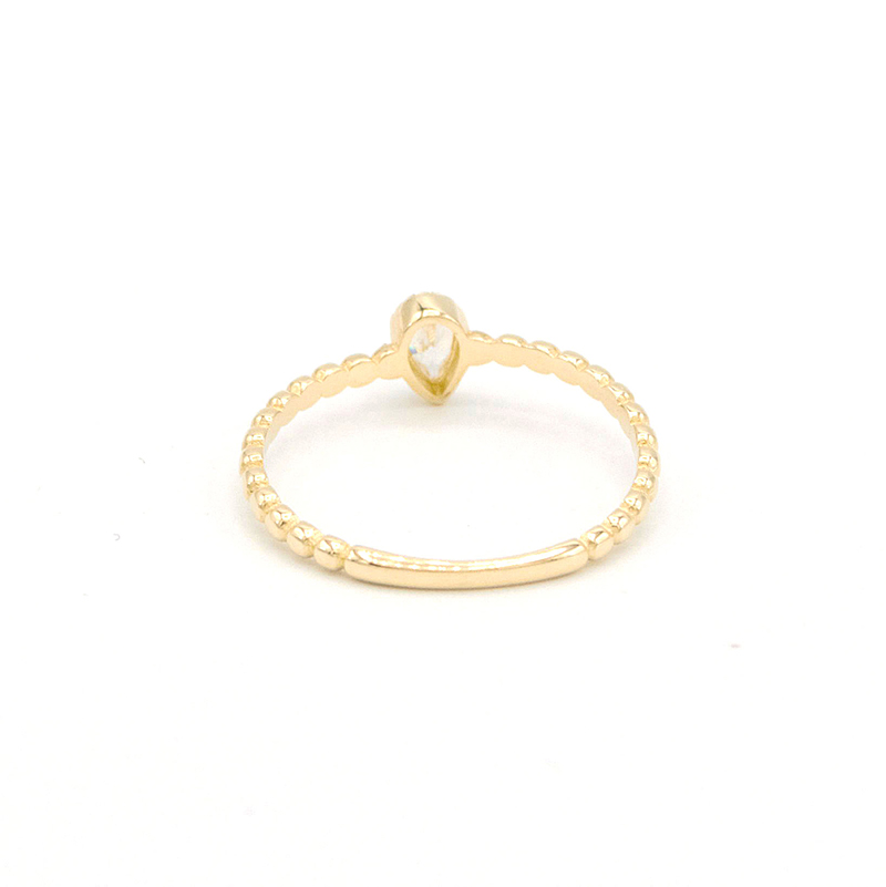 Zlatý prsten kapka s bílým kamínkem 1,26g