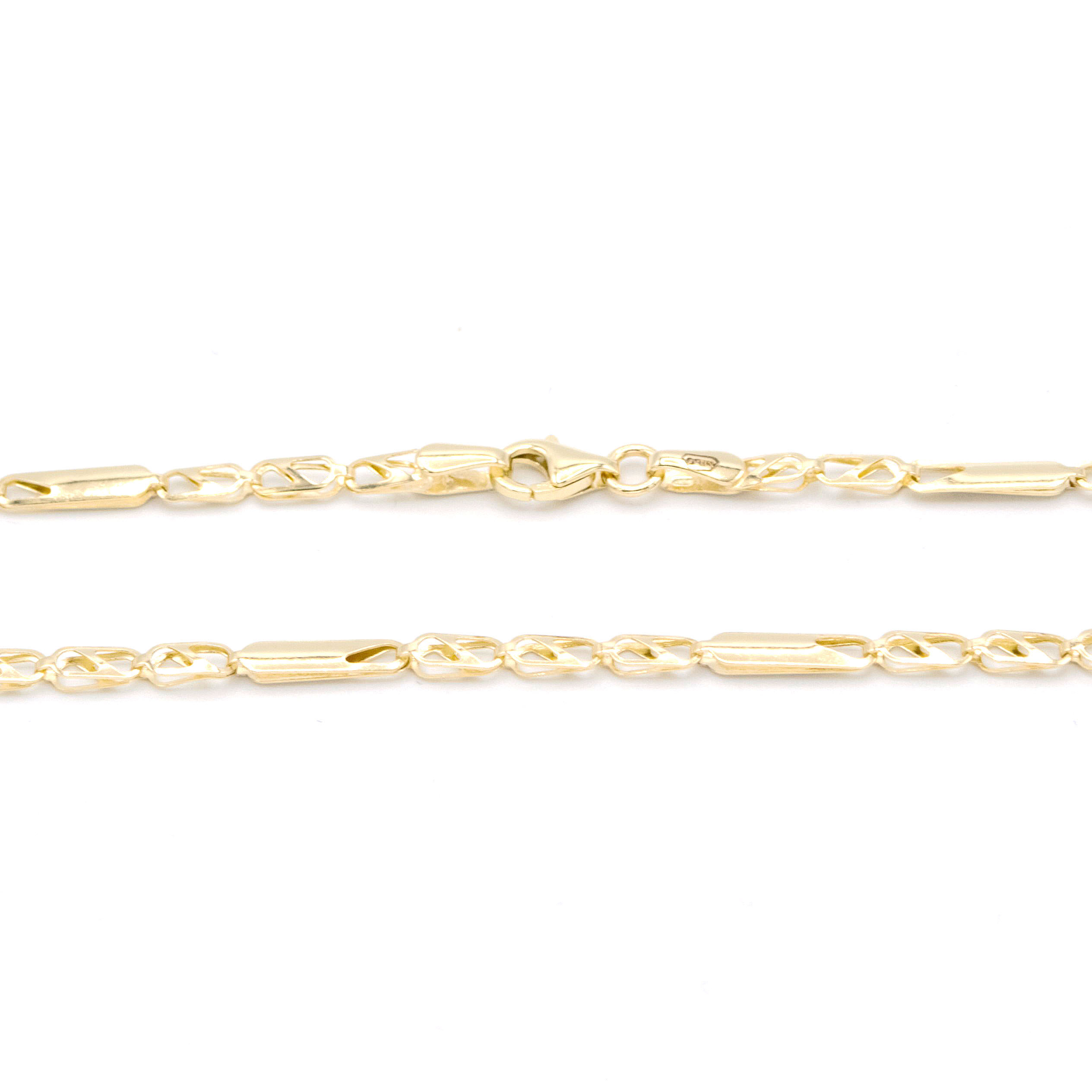 Zlatý řetízek Figaro zdobený ploškami 4,50g