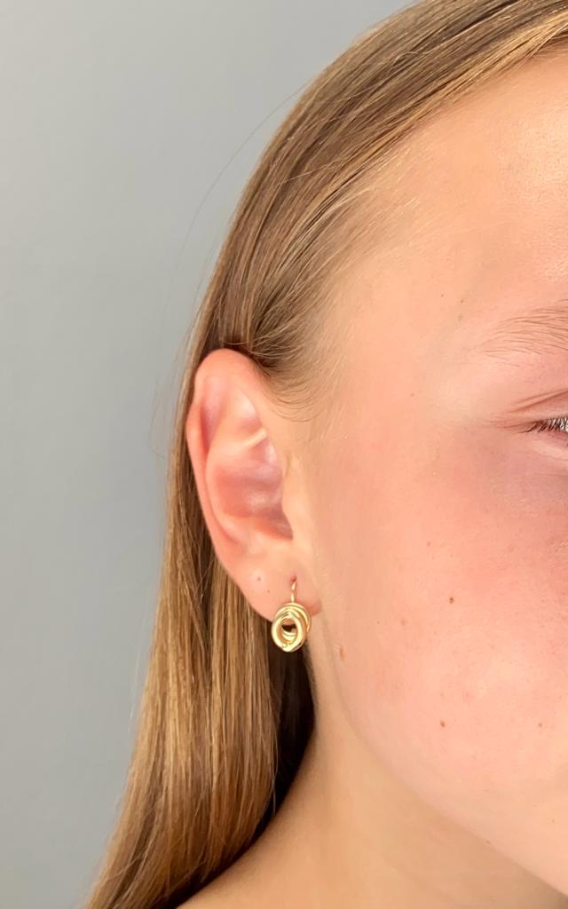 Zlaté náušnice oválek s kolečkem 2,00g 