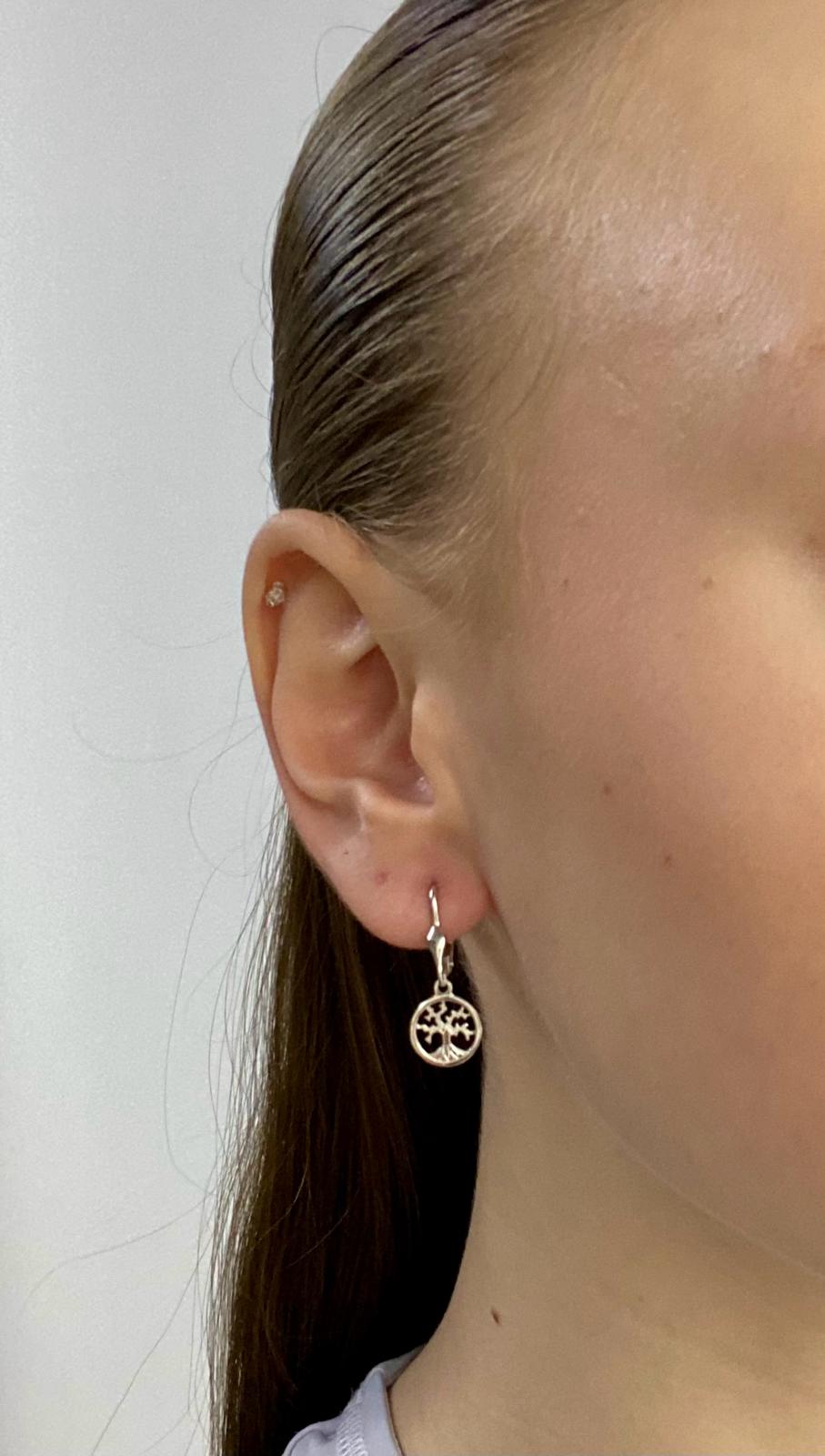 Náušnice z bílého zlata, strom života 1,95g