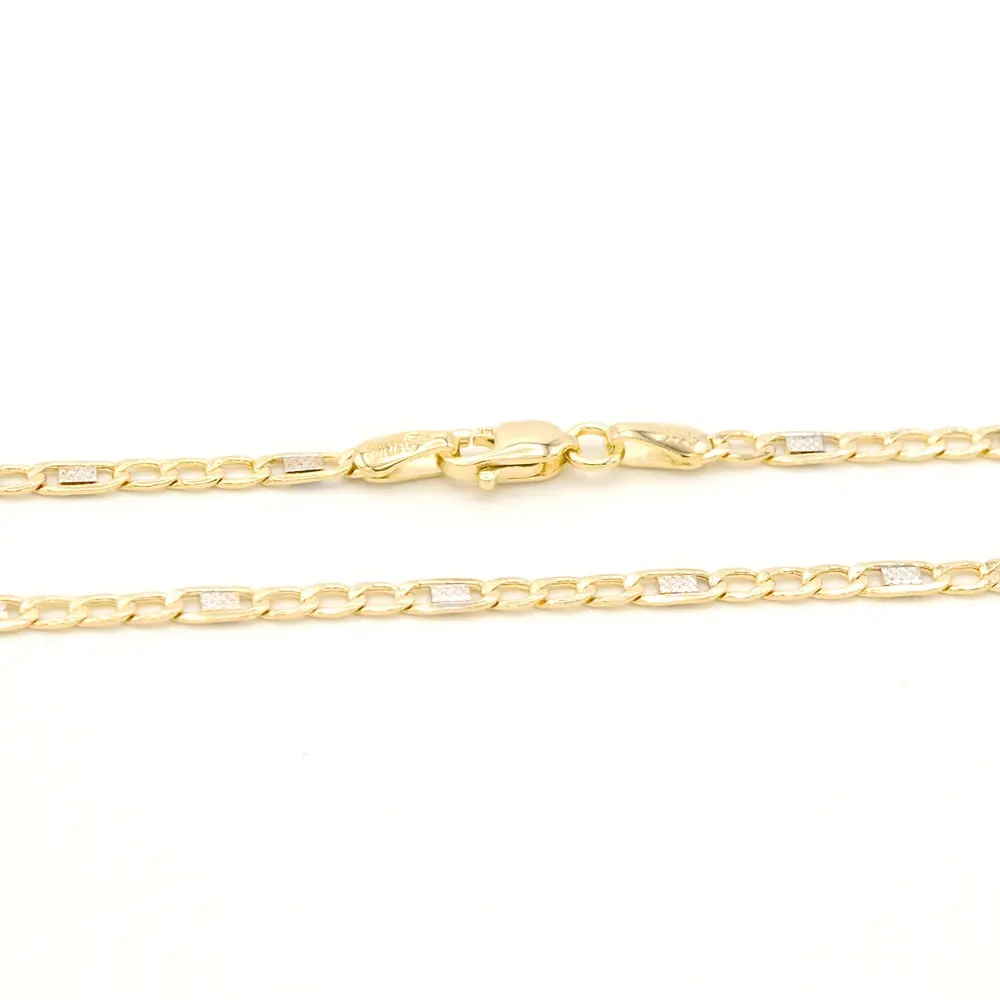 Zlatý řetízek Figaro zdobený dvě barvy zlata 2,60g