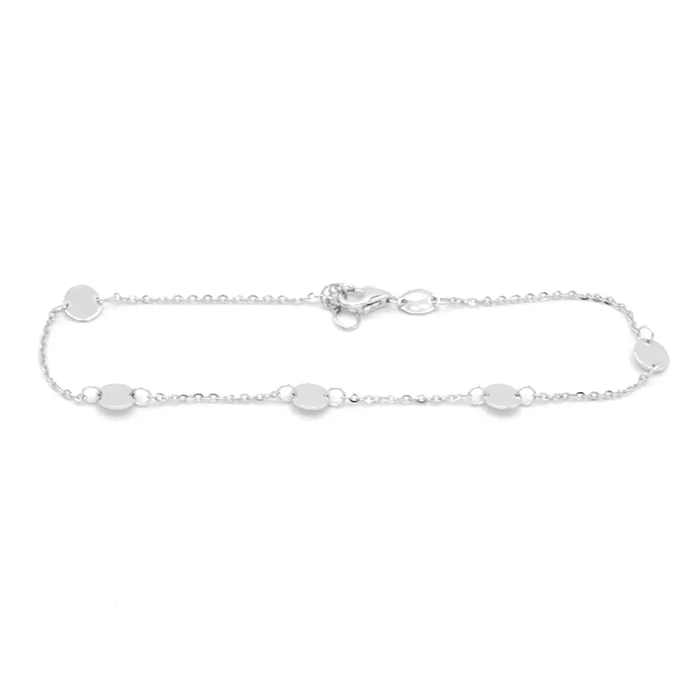 Náramek bílé zlato zdobený kolečky 1,25g