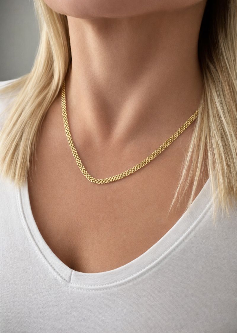 Zlatý řetízek Bismark s velkou karabinou