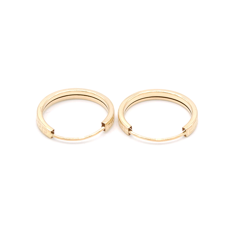 Zlaté náušnice kruhy zdobené znaky 0,70g
