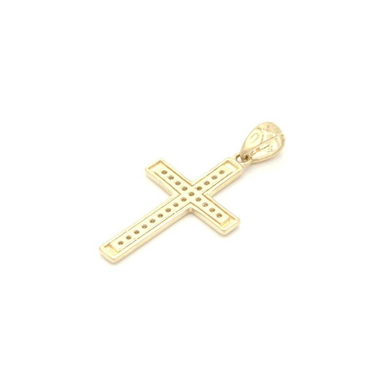 Zlatý přívěsek kříž se zirkony 1,00g