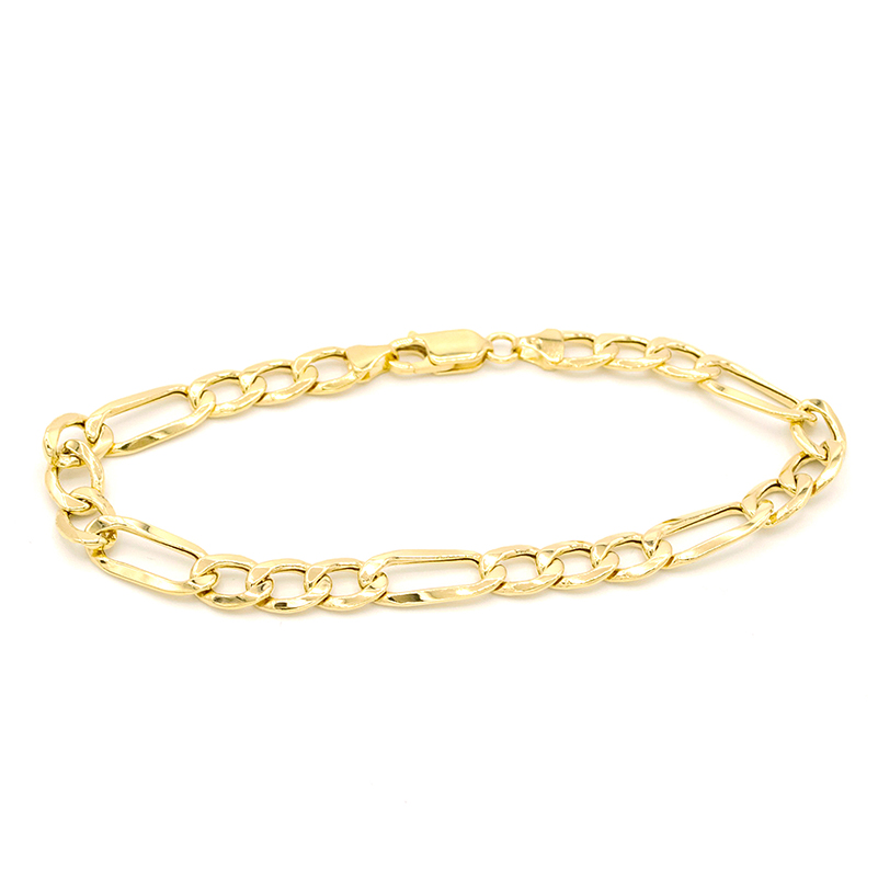 Zlatý náramek Figaro hrubý s velkou karabinou 6,95g 