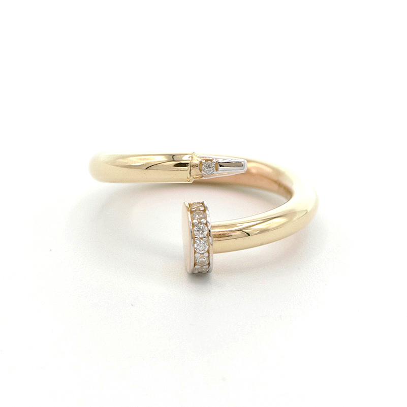 Zlatý prsten s ozdobou tvar hřebík 2,37g