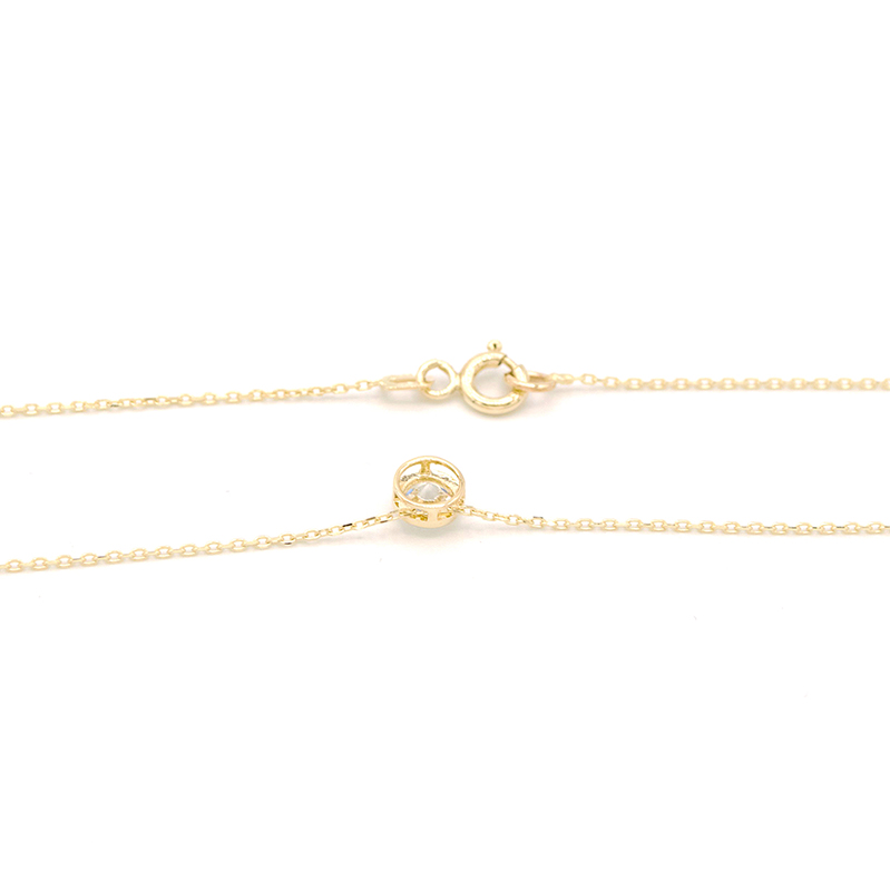 Zlatý řetízek s kulatým zirkonem 1,40g