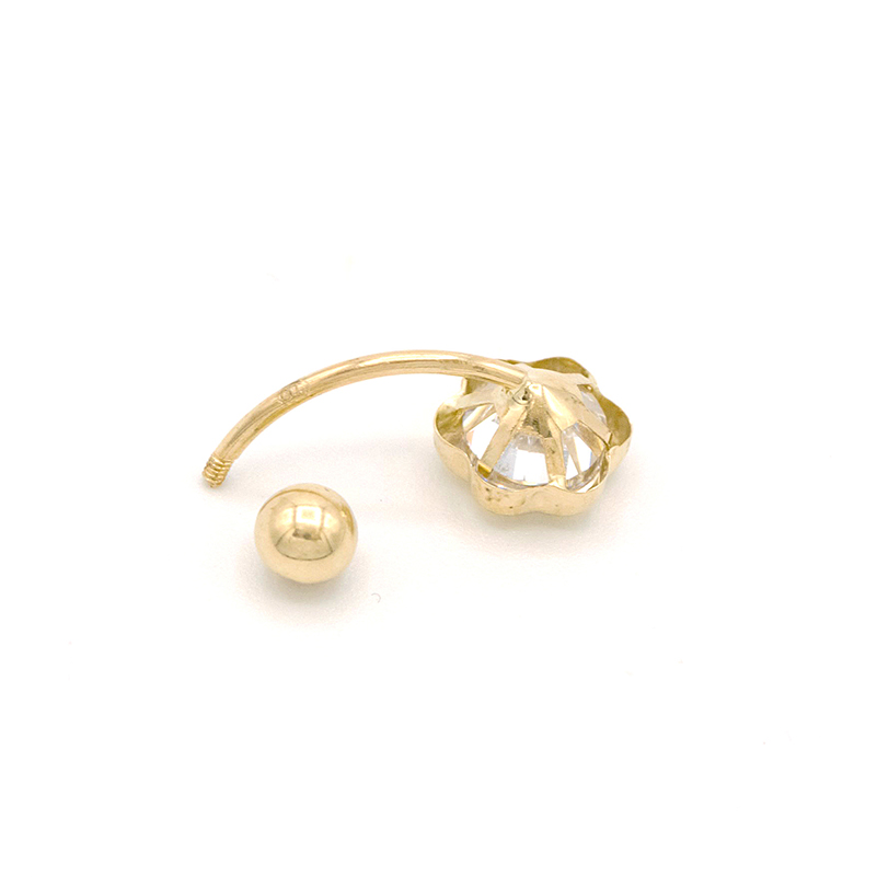 Zlatý piercing kytka se zirkonem 1,00g 