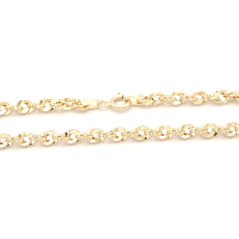 Zlatý proplétaný řetízek Anker zdobený v lesklém vzhledu 5,50g 