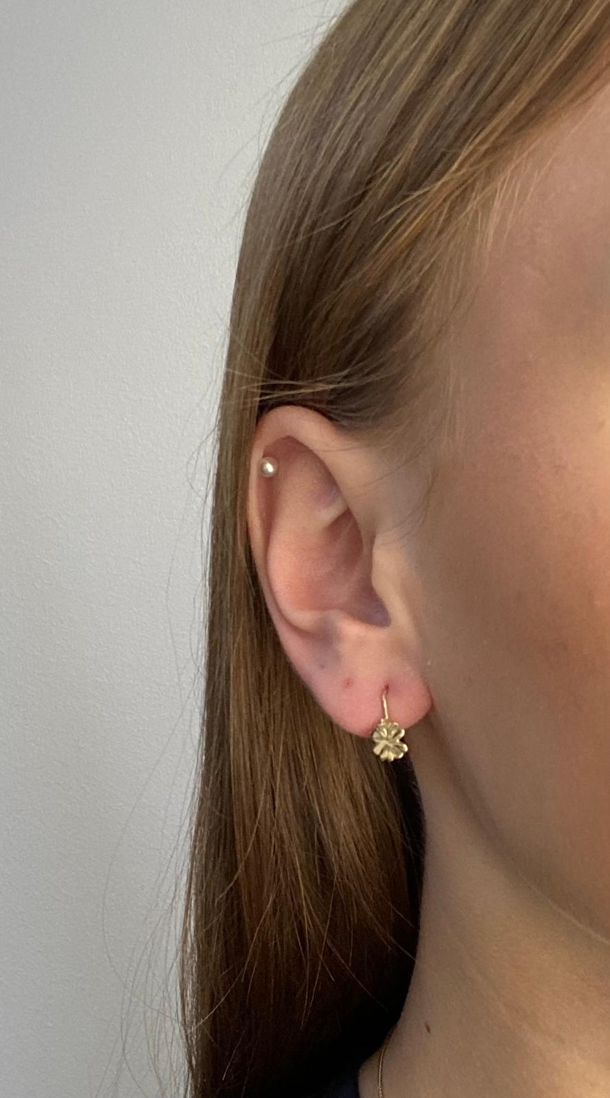 Zlaté dětské náušnice čtyřlístky 1,20g