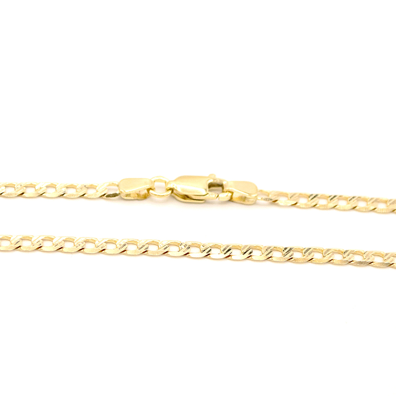 Zlatý řetízek Pancer zdobený proužky s karabinou 5,85g