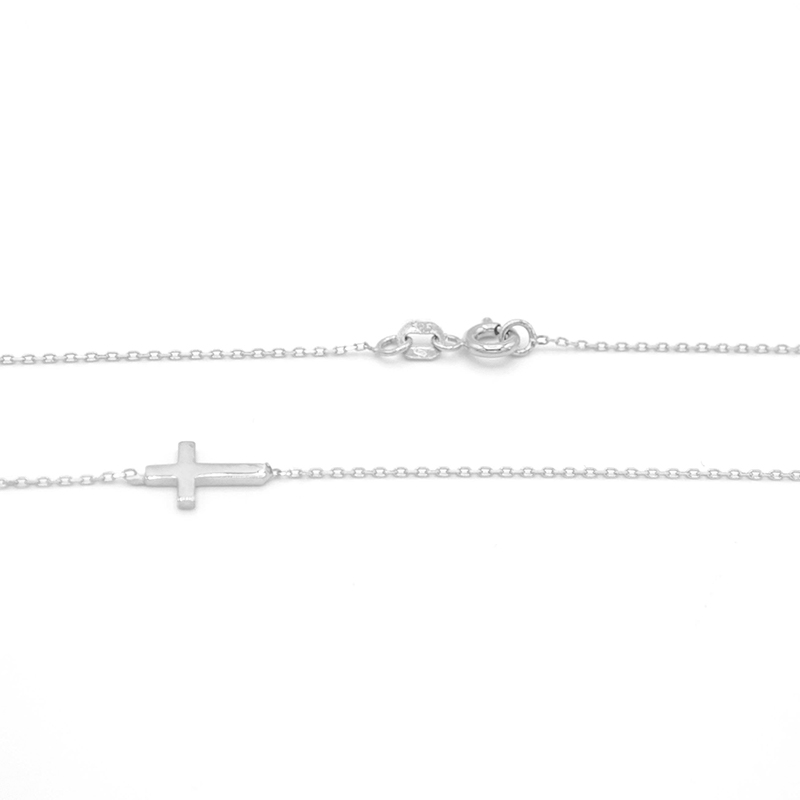 Řetízek z bílého zlata s křížkem na boku 1,35g 