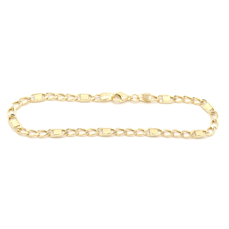 Zlatý náramek Figaro zdobený 2,90g