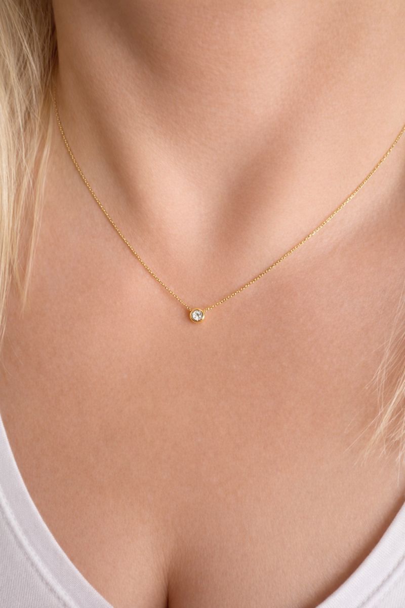 Zlatý řetízek s kulatým zirkonem 1,20g