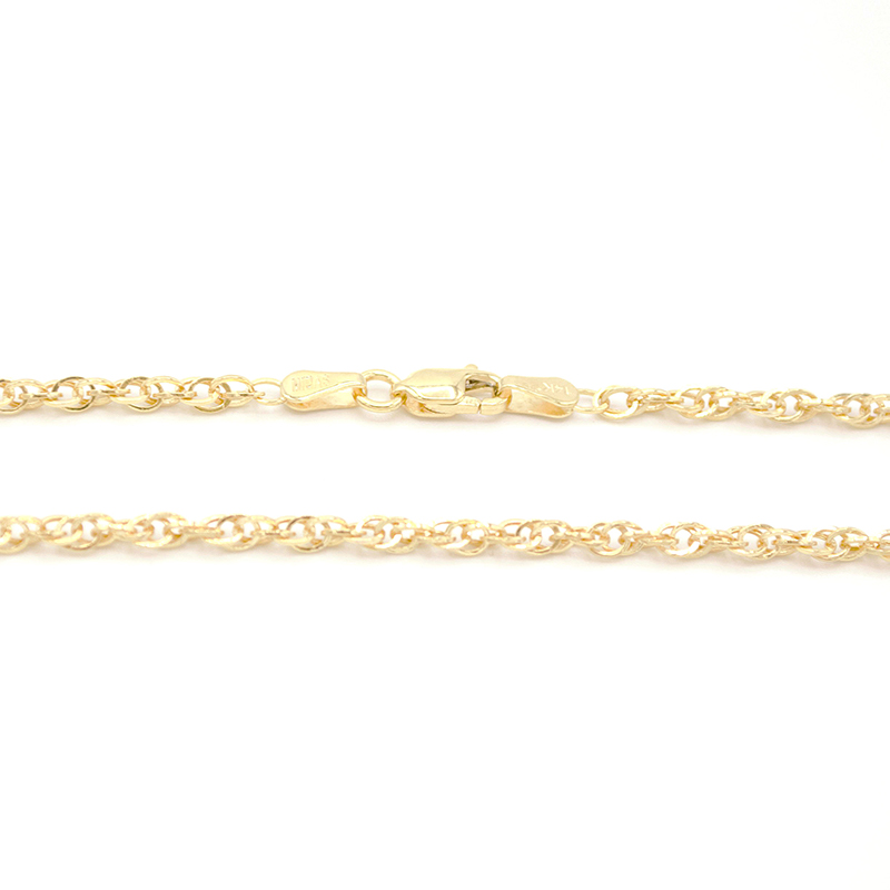 Zlatý řetízek Singapore propletený s karabinou 2,95g