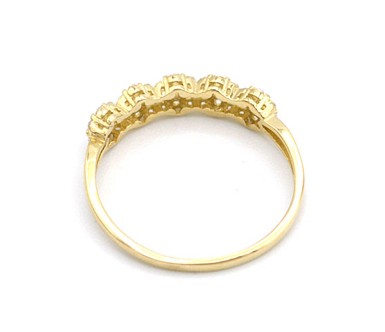 Zlatý prsten kytičky se zirkony 1,27g