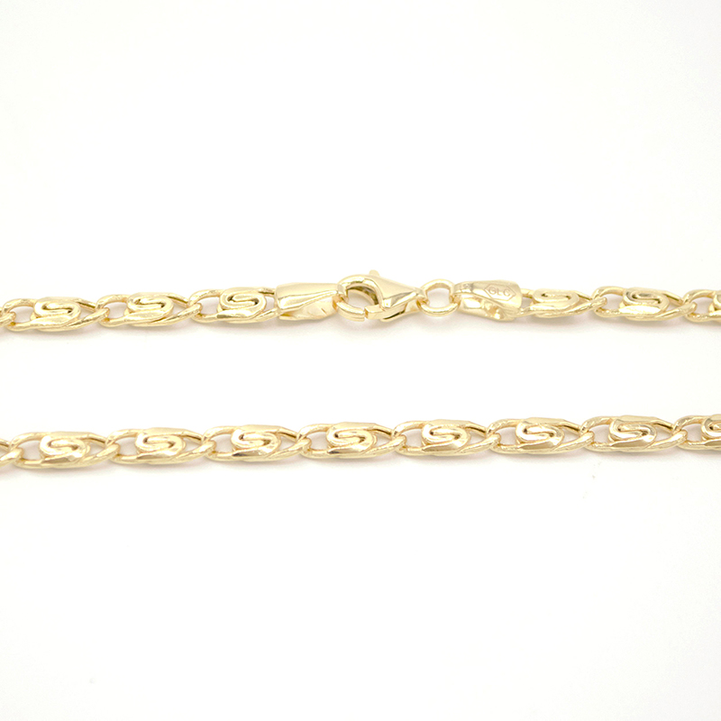 Zlatý řetízek Pancer zdobený s velkou karabinou 