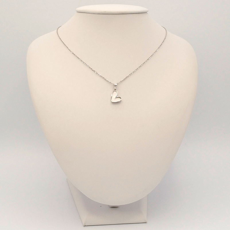 Přívěsek z bílého zlata srdce s perletí 