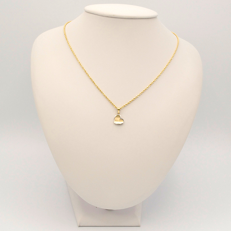 Zlatý přívěsek srdce lesklé dvě barvy zlata 