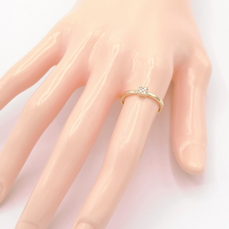 Zlatý prsten čtvereček se zirkony 1,61g