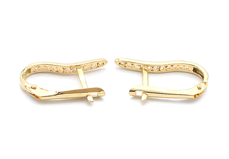 Zlaté náušnice s pruhem zirkonů 2,05g