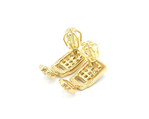 Zlaté náušnice se zirkony na šroubek 2,15g