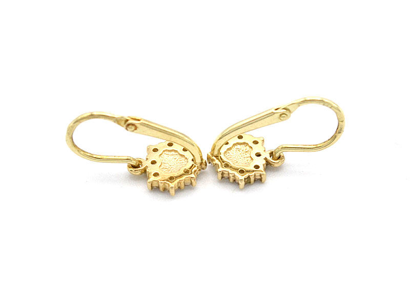 Zlaté dětské náušnice srdíčka se zirkony 1,41g