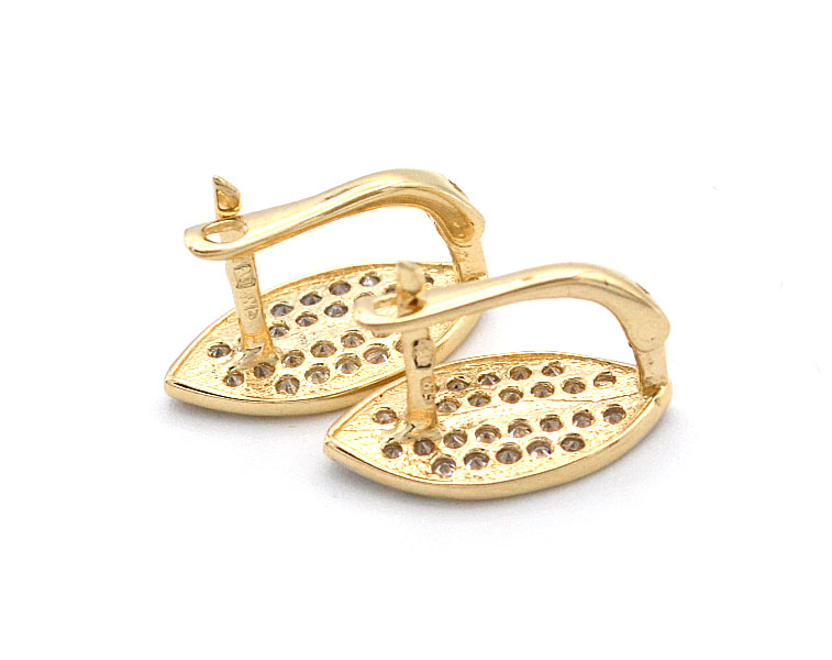 Zlaté náušnice se zirkony dvě barvy zlata 2,15g