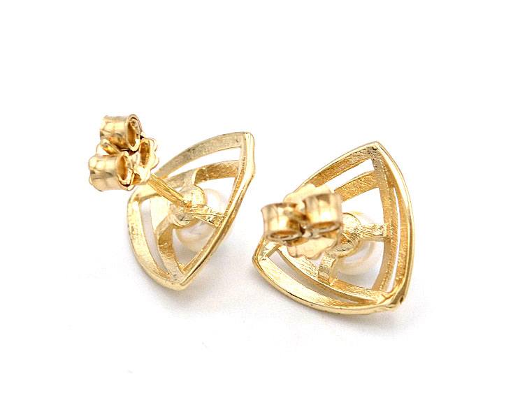 Zlaté náušnice s perlou na puzetu 2,37g