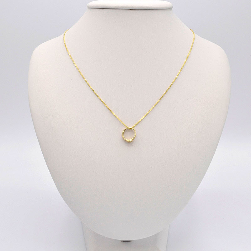 Zlatý přívěsek prstýnek srdce se zirkonem 0,81g