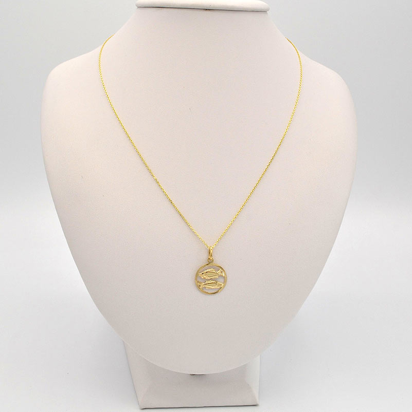 Zlatý přívěsek ryby v kruhu 0,80g