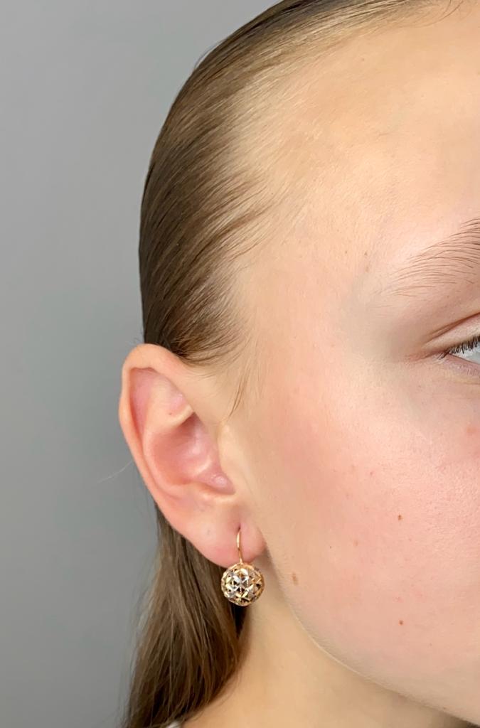 Zlaté náušnice kulaté dvě barvy zlata 1,70g