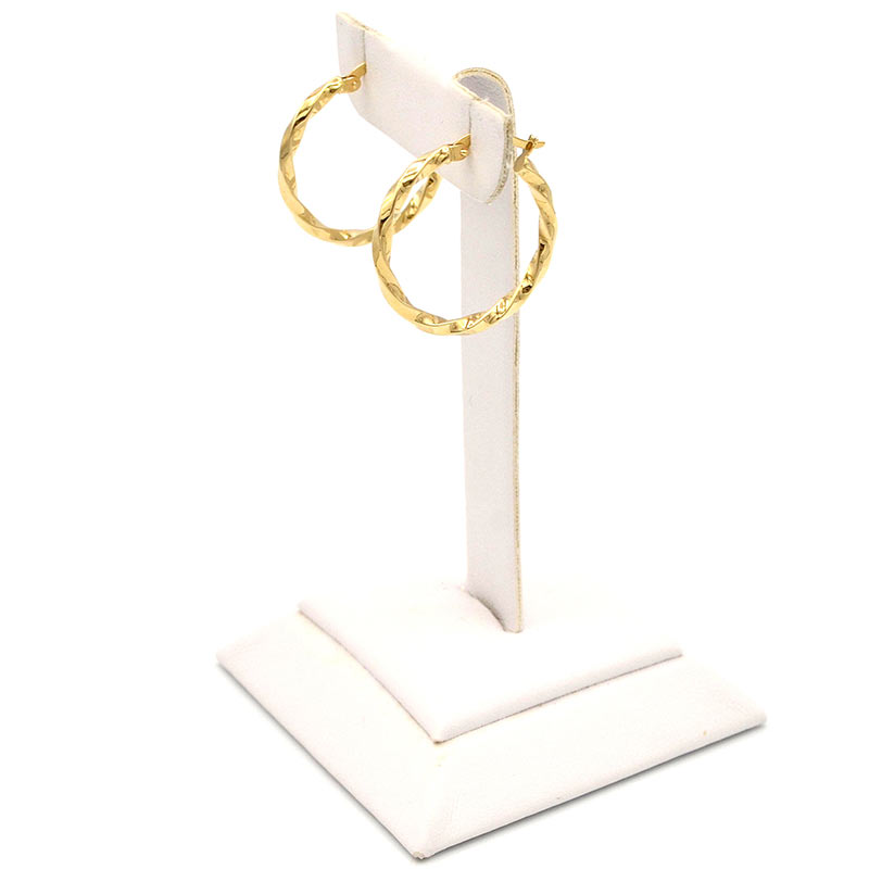 Zlaté náušnice kruhy zdobené kroucením 1,80g