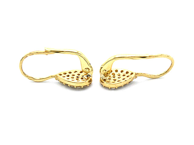 Zlaté náušnice kapky se zirkony 2,37g