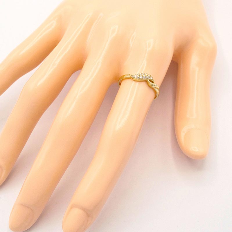 Zlatý prsten vlnka se zirkony 1,44g